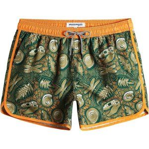 Mens Boys Short 80s 90s Vintage Swim Trunks Quick Dry Swim Suits Board Shorts